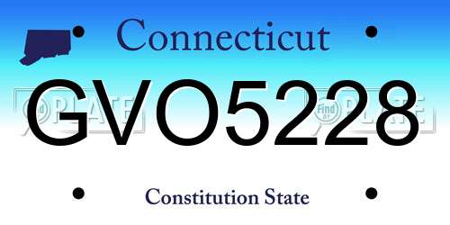GVO5228 Connecticut License Plate