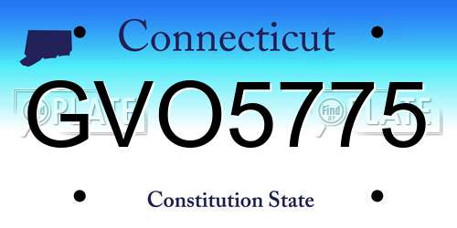GVO5775 Connecticut License Plate