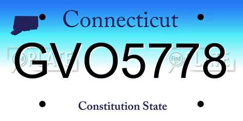 GVO5778 Connecticut License Plate