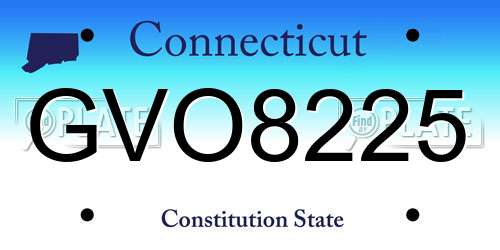 GVO8225 Connecticut License Plate