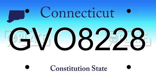 GVO8228 Connecticut License Plate