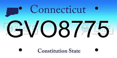 GVO8775 Connecticut License Plate
