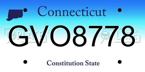 GVO8778 Connecticut License Plate