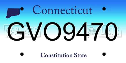 GVO9470 Connecticut License Plate