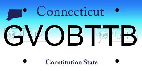 GVOBTTB Connecticut License Plate