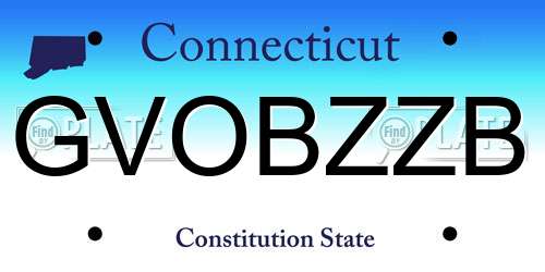 GVOBZZB Connecticut License Plate