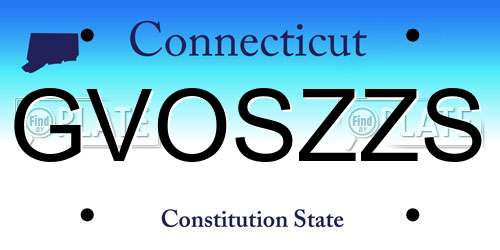 GVOSZZS Connecticut License Plate