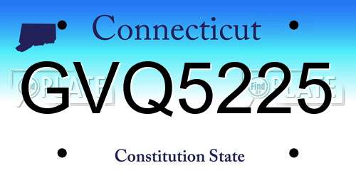 GVQ5225 Connecticut License Plate