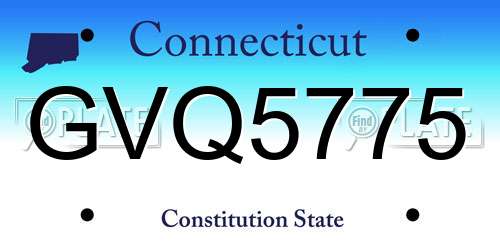 GVQ5775 Connecticut License Plate