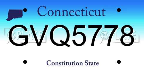 GVQ5778 Connecticut License Plate