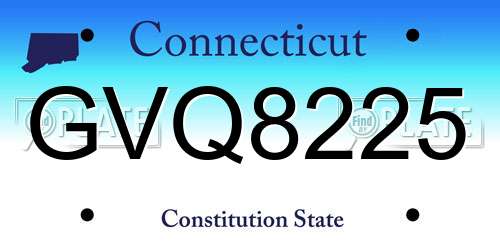 GVQ8225 Connecticut License Plate