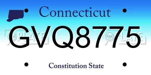 GVQ8775 Connecticut License Plate