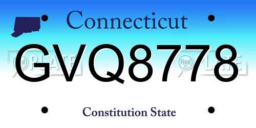 GVQ8778 Connecticut License Plate