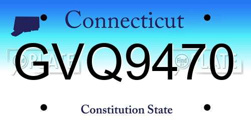 GVQ9470 Connecticut License Plate