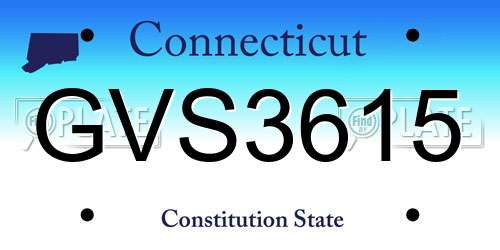 GVS3615 Connecticut License Plate