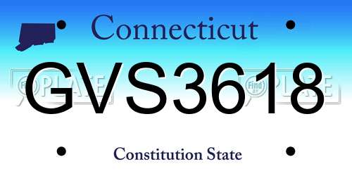GVS3618 Connecticut License Plate