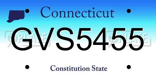 GVS5455 Connecticut License Plate