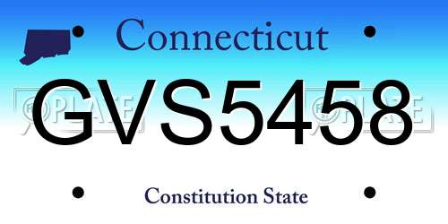 GVS5458 Connecticut License Plate