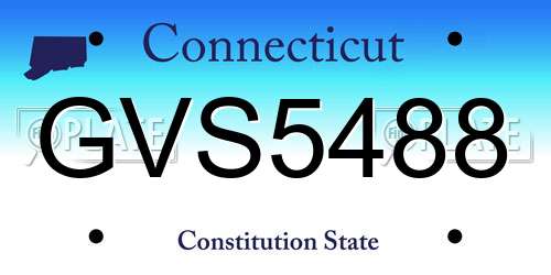 GVS5488 Connecticut License Plate