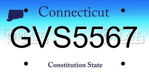 GVS5567 Connecticut License Plate