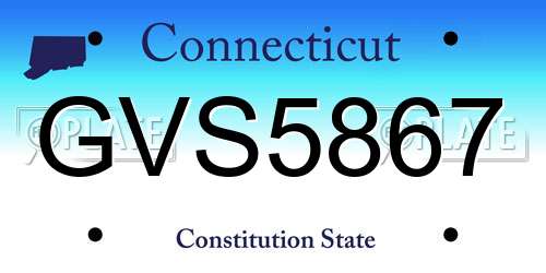 GVS5867 Connecticut License Plate