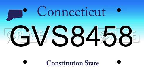 GVS8458 Connecticut License Plate