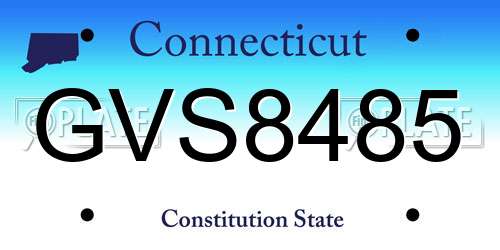 GVS8485 Connecticut License Plate