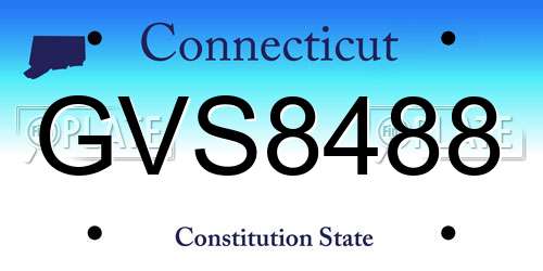 GVS8488 Connecticut License Plate