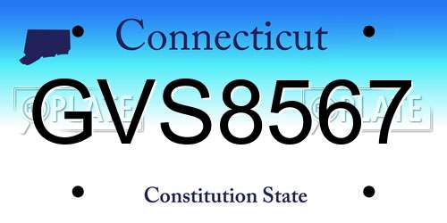 GVS8567 Connecticut License Plate