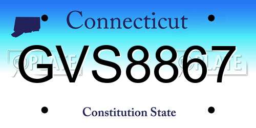 GVS8867 Connecticut License Plate