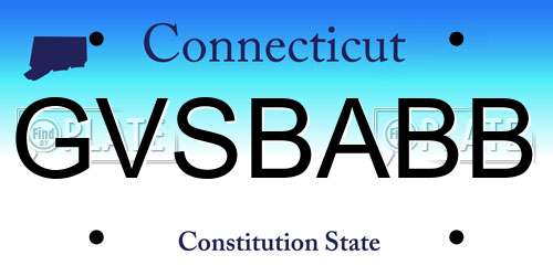 GVSBABB Connecticut License Plate