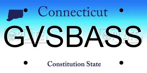 GVSBASS Connecticut License Plate