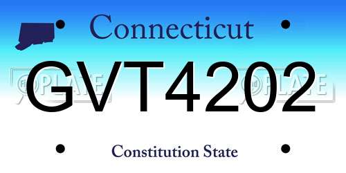 GVT4202 Connecticut License Plate