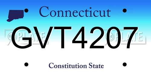 GVT4207 Connecticut License Plate