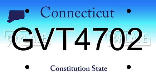 GVT4702 Connecticut License Plate