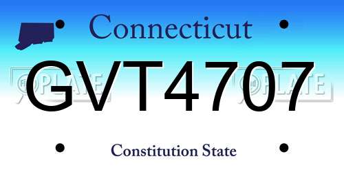 GVT4707 Connecticut License Plate