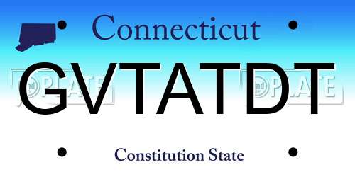 GVTATDT Connecticut License Plate