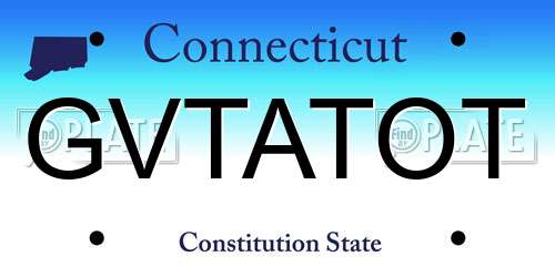 GVTATOT Connecticut License Plate