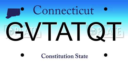 GVTATQT Connecticut License Plate