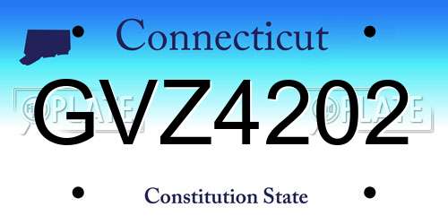 GVZ4202 Connecticut License Plate