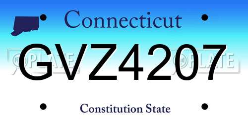 GVZ4207 Connecticut License Plate