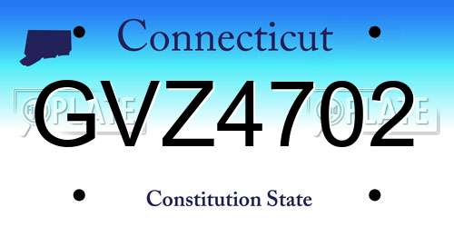GVZ4702 Connecticut License Plate