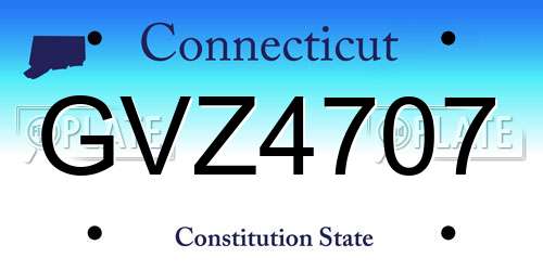 GVZ4707 Connecticut License Plate