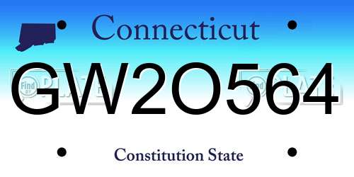 GW2O564 Connecticut License Plate