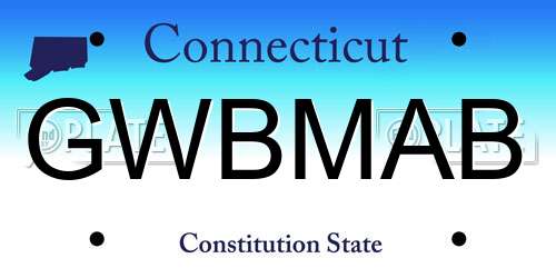 GWBMAB Connecticut License Plate