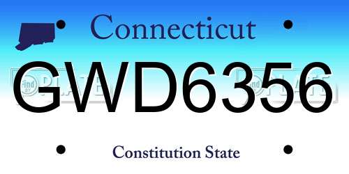 GWD6356 Connecticut License Plate