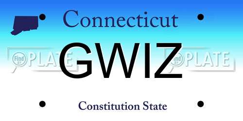 GWIZ Connecticut License Plate
