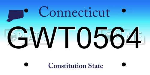 GWT0564 Connecticut License Plate