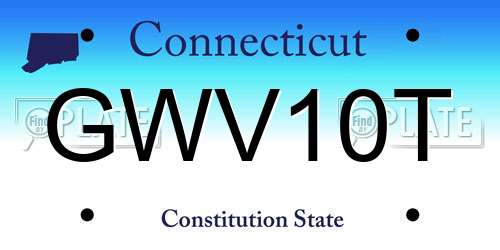GWV10T Connecticut License Plate