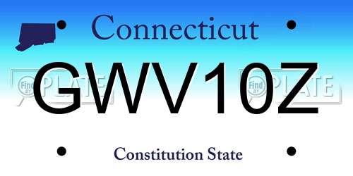 GWV10Z Connecticut License Plate